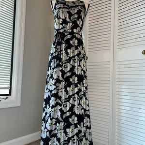 Banana Republic Black and White Floral Maxi Dress